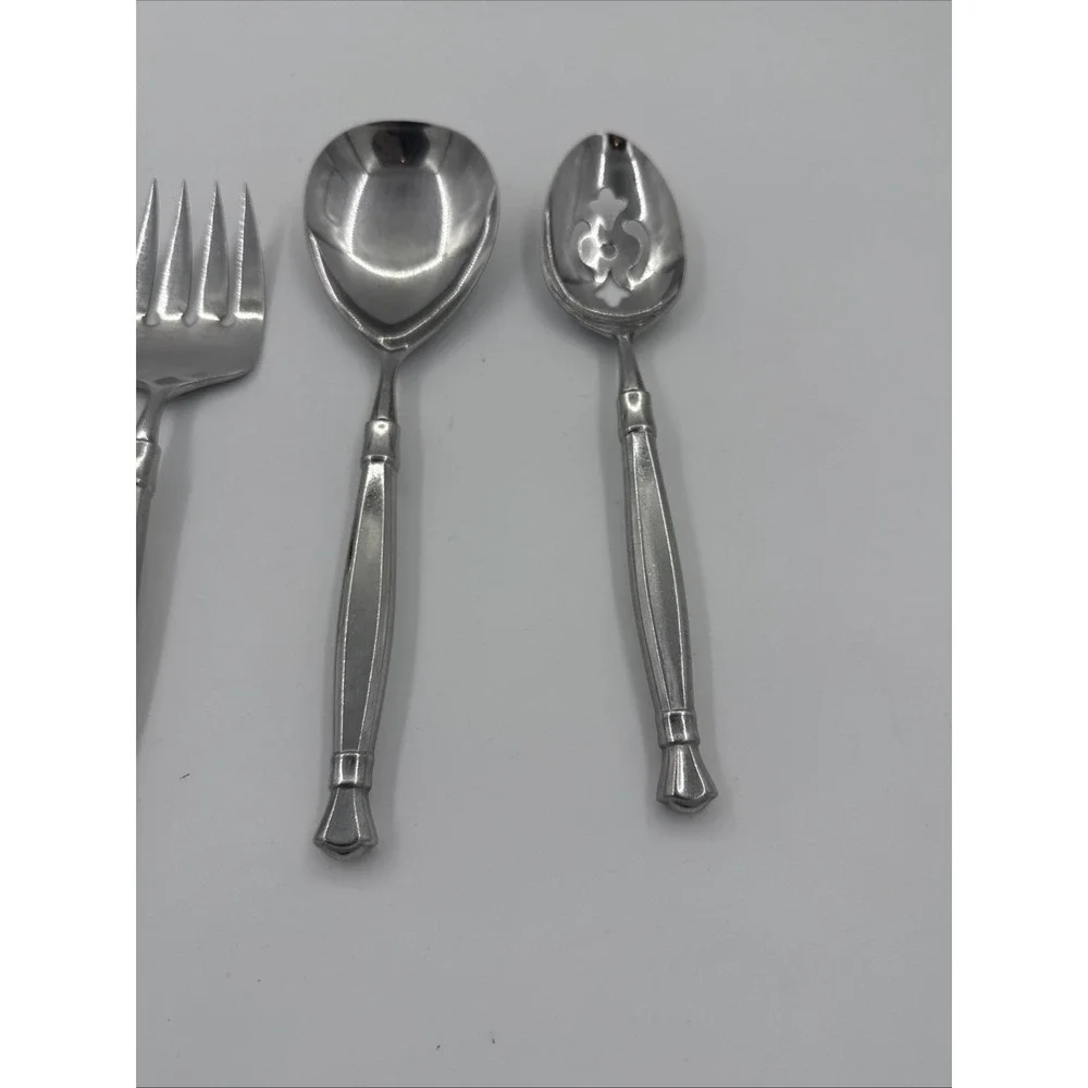 4 Serving Pieces Oneida Act 1 Cube Stainless Flatware Fork Spoons Ladle